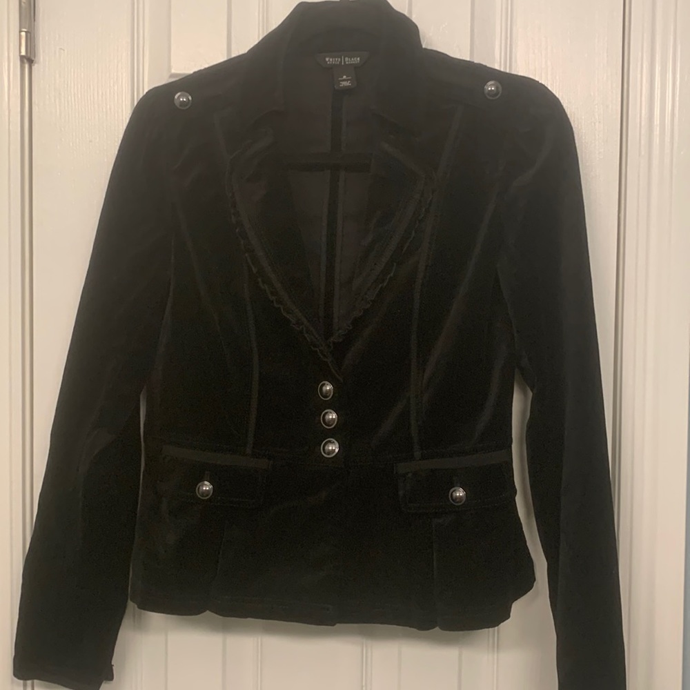WHBM Velvet Black Blazer Size 6